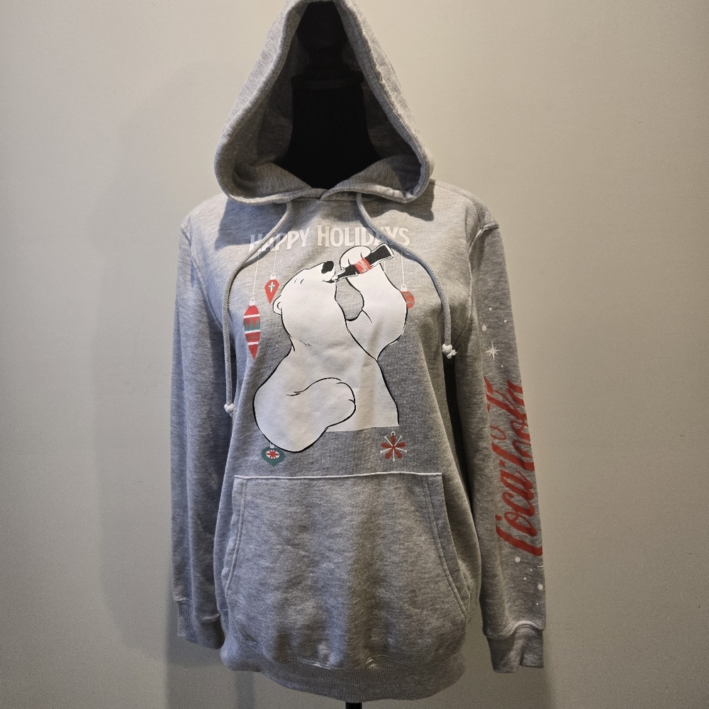 Coca-Cola Classic Christmas Polar Bear Graphic Pullover Hoodie Small
